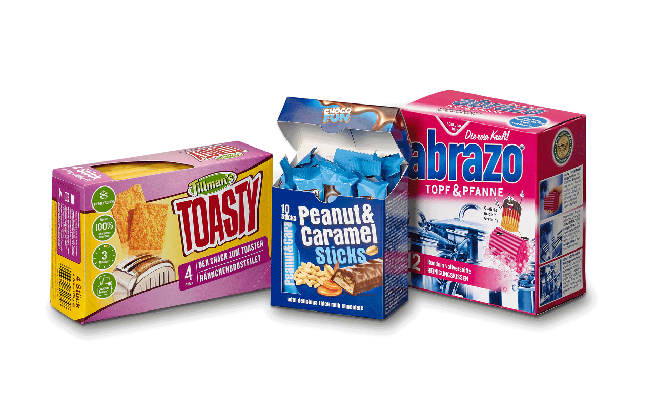 WSQF Referenzen Faltschachtel Toasty Sticks Abrazo